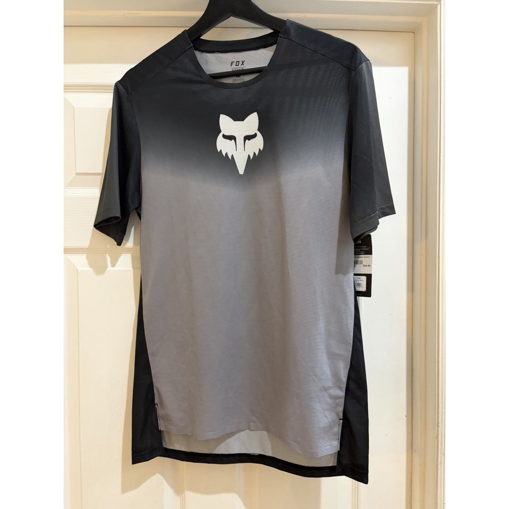 Fox Racing Flexair Mountain Bike Jersey Men Size Medium Black Gray Gradient NWT